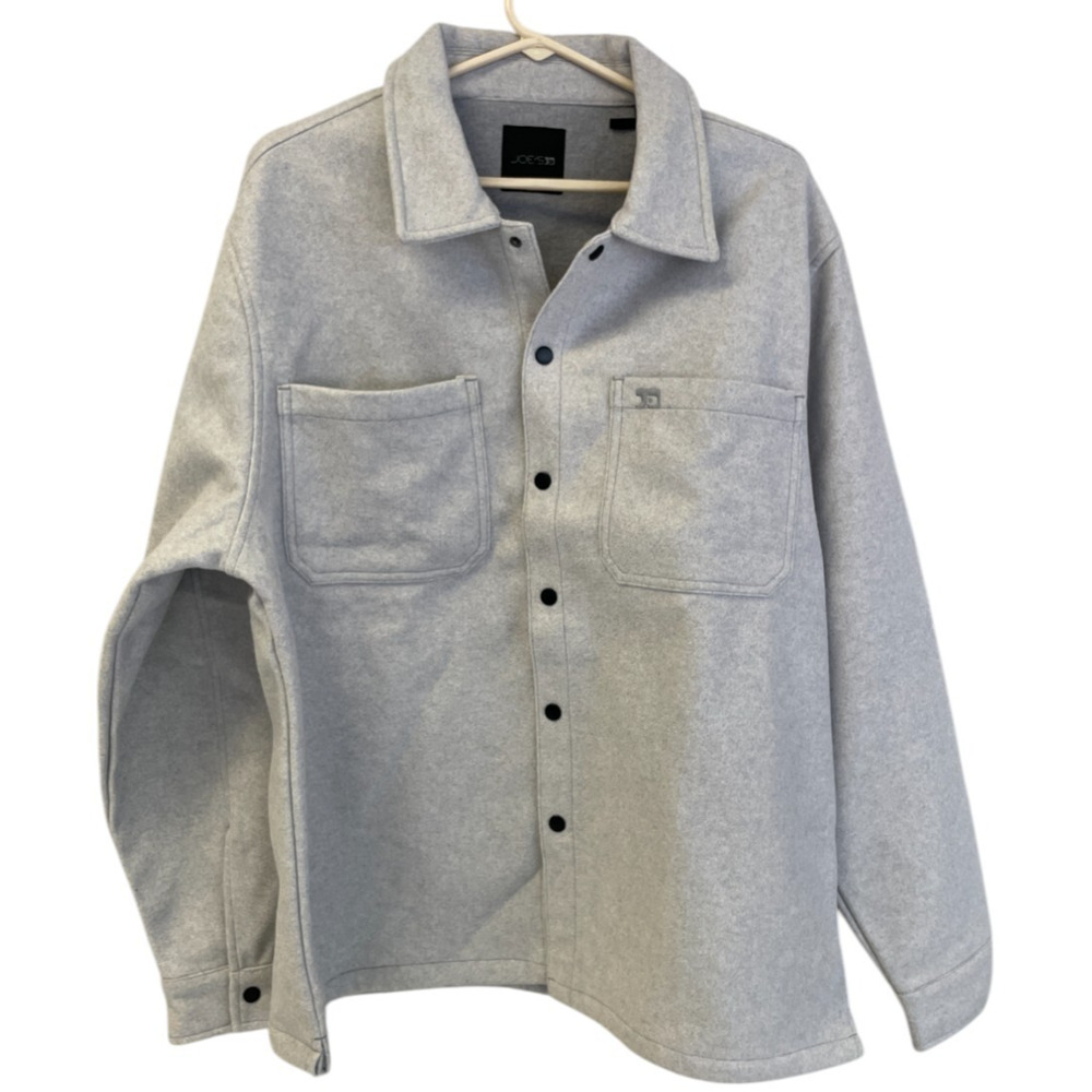 Joe's Soft Shirt Jacket Mens XL Gray Snap Pockets Regular Fit Long Sleeve